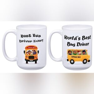 Best Bus Driver Christmas Gift Appreciation Mug Set Coffee/Tea 15oz - 2 Pc Umigy
